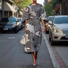 Zoraida - Stylish Batwing Sleeve Long Dress