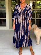 Elodie | Midi Printed Dress with V-Neck