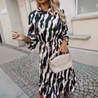 Clémence | Long Zebra Print Dress with Waist Bow