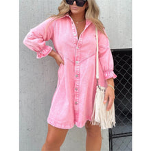 Anaïs | Denim Shirt Dress with Lantern Sleeves