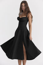 Oakley - Elegant French Style Belted Strap Dress