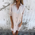 Camille | Casual Shirt Dress with Short Sleeves