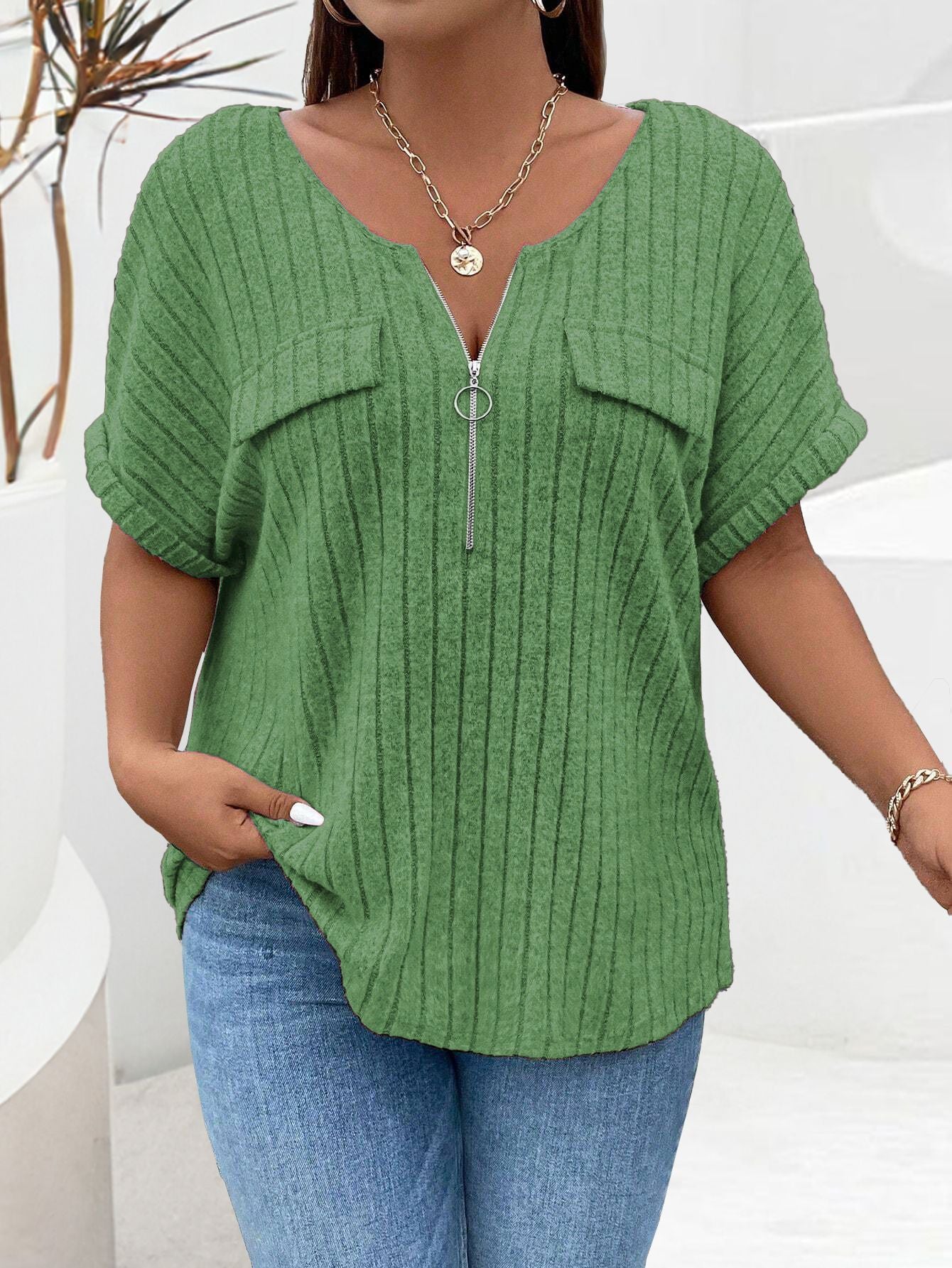 Nova™ | Elegant Zip V-Neck Sweater