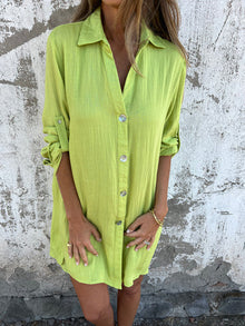 Camille | Casual Shirt Dress with Short Sleeves