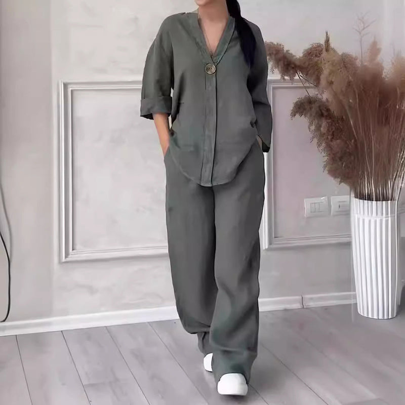 Amélie | Casual Cotton and Linen 2-Piece Set
