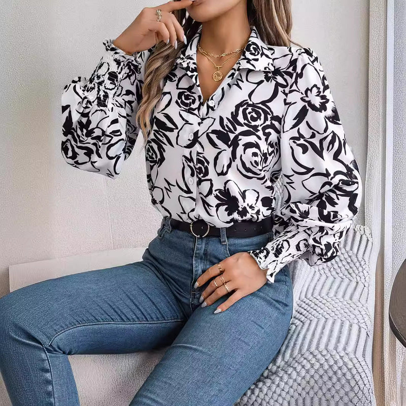 Isabelle | Floral Blouse with Lantern Sleeves