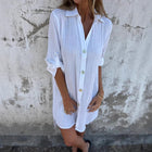 Camille | Casual Shirt Dress with Short Sleeves