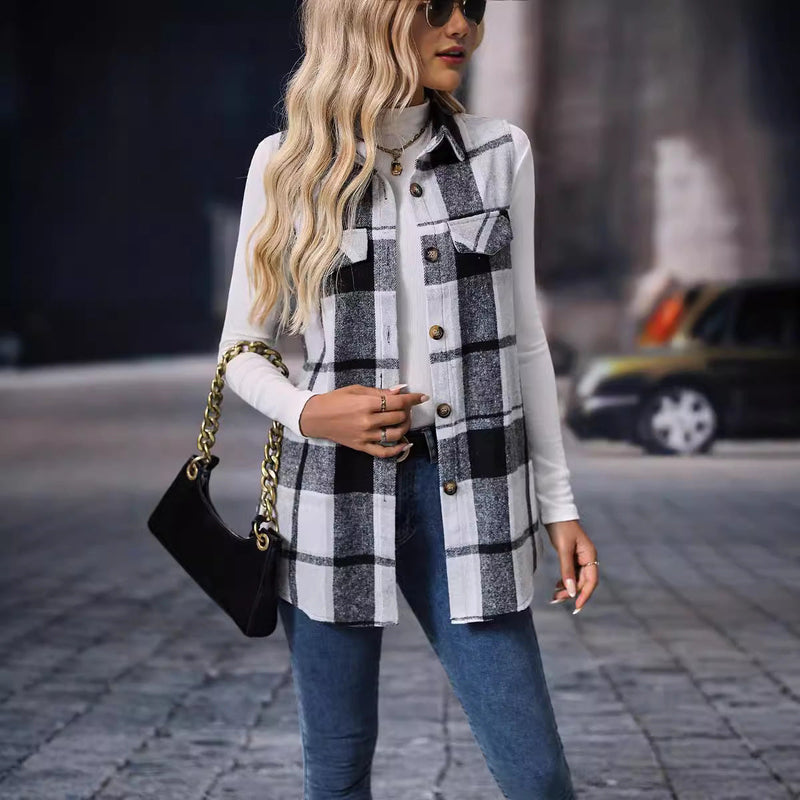 Monique™ | Elegant Plaid Cardigan