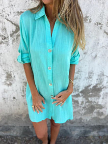 Camille | Casual Shirt Dress with Short Sleeves