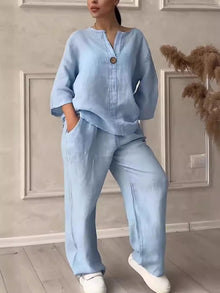 Amélie | Casual Cotton and Linen 2-Piece Set