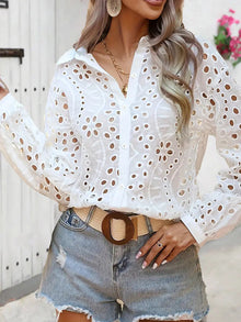 Camille | Puff Sleeve Shirt with Classic Collar