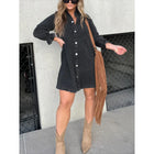 Anaïs | Denim Shirt Dress with Lantern Sleeves