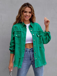 Laurine | Distressed and Oversized Denim Jacket