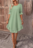 Isolde - Retro Charm Half Sleeve Midi Dress
