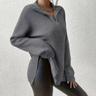 Luna™ | Elegant V-Neck Sweater with Zipper Closure