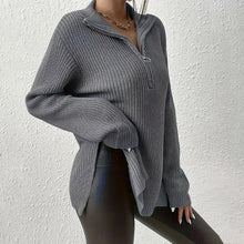 Luna™ | Elegant V-Neck Sweater with Zipper Closure