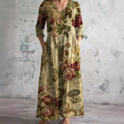 Ivory - Floral Whimsy Boho Maxi Dress