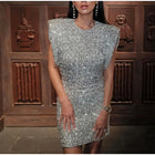 Halle - Sequin Slim Fit O-Neck Mini Dress