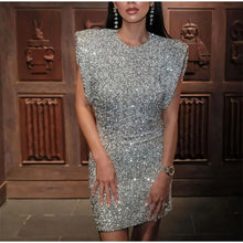 Halle - Sequin Slim Fit O-Neck Mini Dress