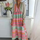 Ziggy - Vintage V-Neck Puff Sleeve Long Sundress