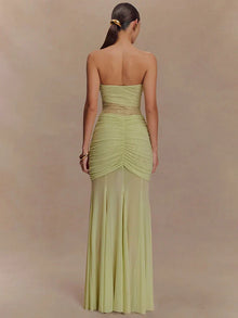 Aimee | Sheer Panel Ruched Dress