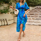 Everly - Vintage Glam Lantern Sleeve Midi Dress