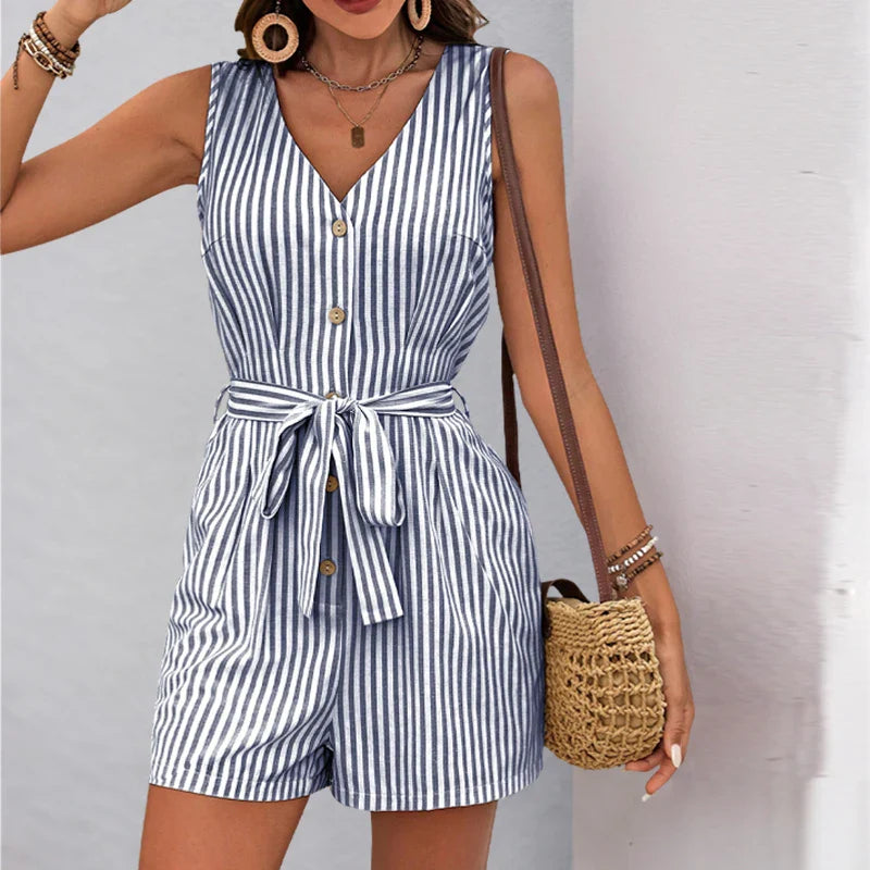 Sophia | Elegant Striped Combishort