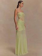 Aimee | Sheer Panel Ruched Dress