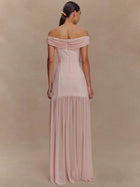 Selena | Off-Shoulder Draped Royal Dress