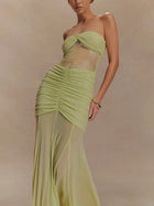 Aimee | Sheer Panel Ruched Dress