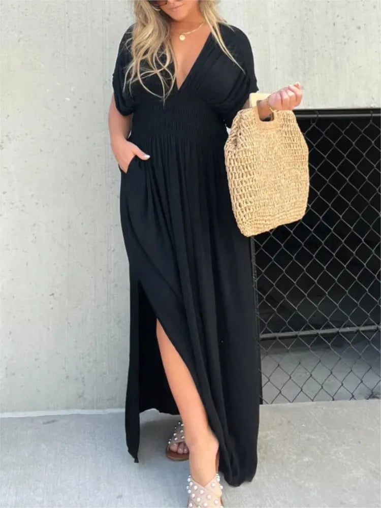 Alena | Long Backless Dress with Slit