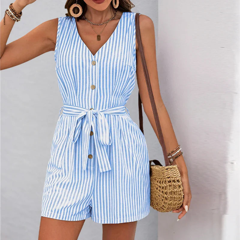 Sophia | Elegant Striped Combishort