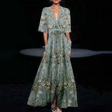Ruby | Belted V-Neck Floral Maxi Dress