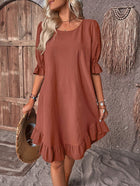 Isolde - Retro Charm Half Sleeve Midi Dress