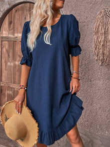 Isolde - Retro Charm Half Sleeve Midi Dress
