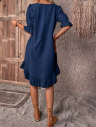 Isolde - Retro Charm Half Sleeve Midi Dress