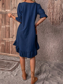 Isolde - Retro Charm Half Sleeve Midi Dress
