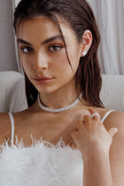 Earrings, Ring, and Necklace Set Suite Life Diamante Silver