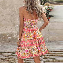 Loxley - Backless Irregular Printed Mini Dress