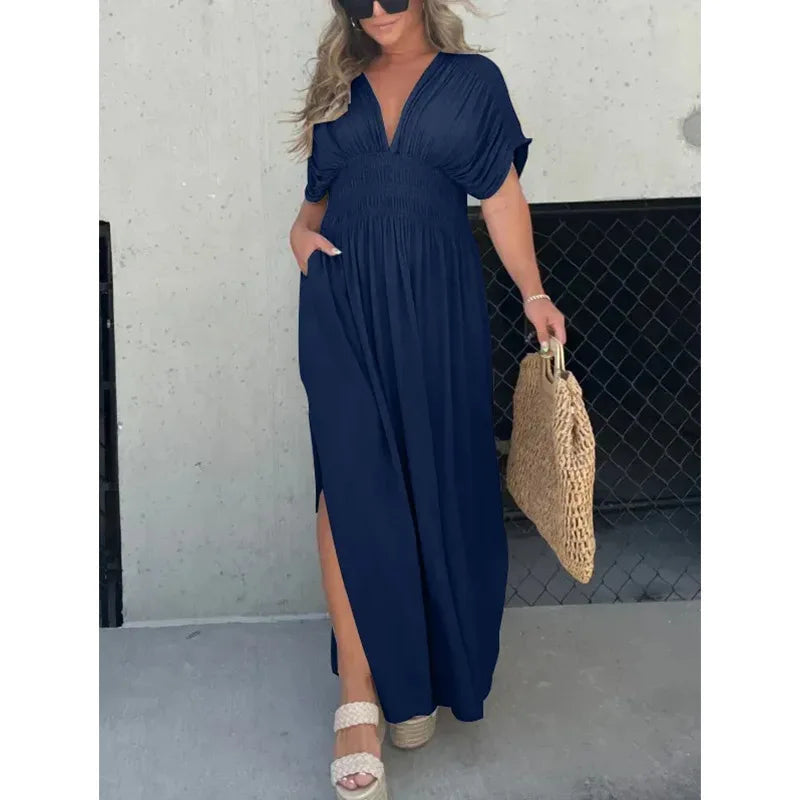 Alena | Long Backless Dress with Slit