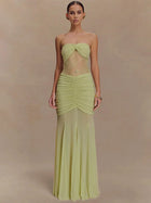 Aimee | Sheer Panel Ruched Dress