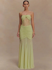 Aimee | Sheer Panel Ruched Dress