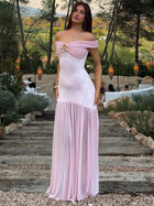 Selena | Off-Shoulder Draped Royal Dress