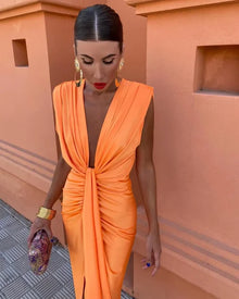 Selena - Fiery Drape Dress