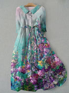 Dahlia | Comfortable Vintage Summer Floral A-Line Dress