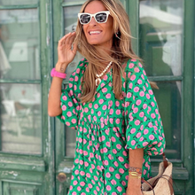 Cassandra - Women's Geometric Print High-Low Dress
