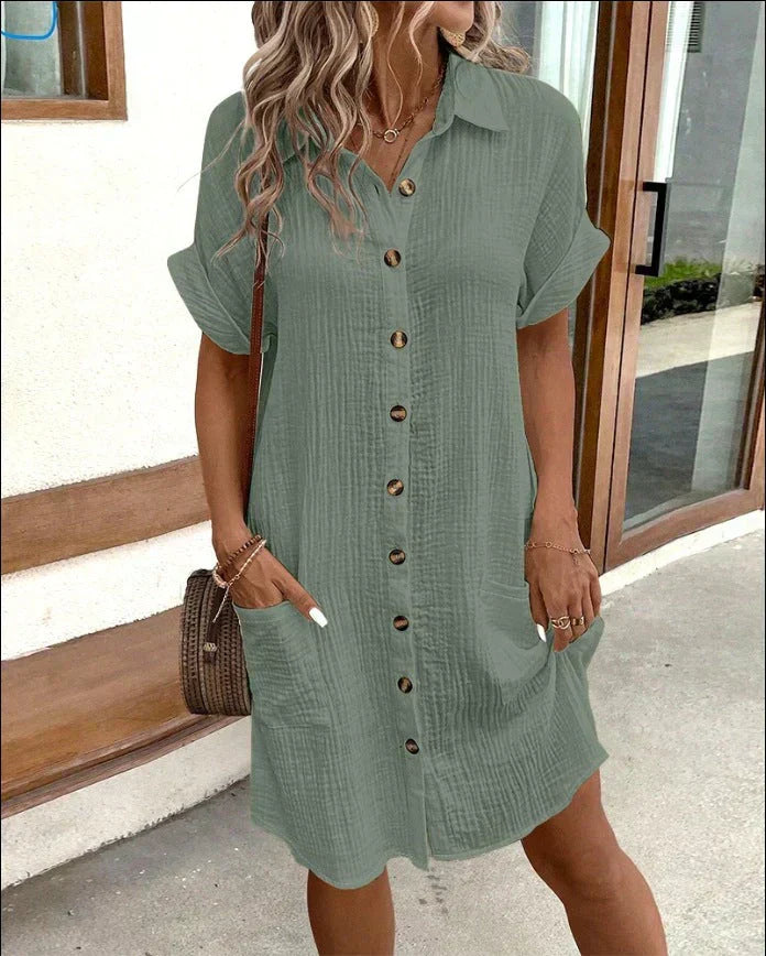 Susan | Classic Buttoned Casual Dress