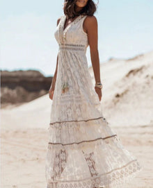 Emerson - Vintage Tassel Drawstring Boho Dress