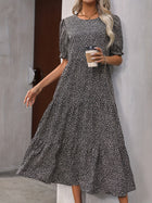 Harriet - Casual Round Neck Dress With Ruffle Detail