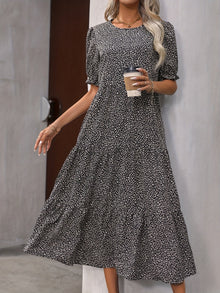 Harriet - Casual Round Neck Dress With Ruffle Detail